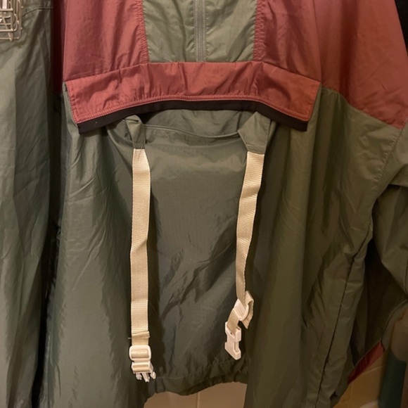 Vintage Izod convertible windbreaker Anorak 1/2 zip packable jacket w straps - Picture 7 of 11